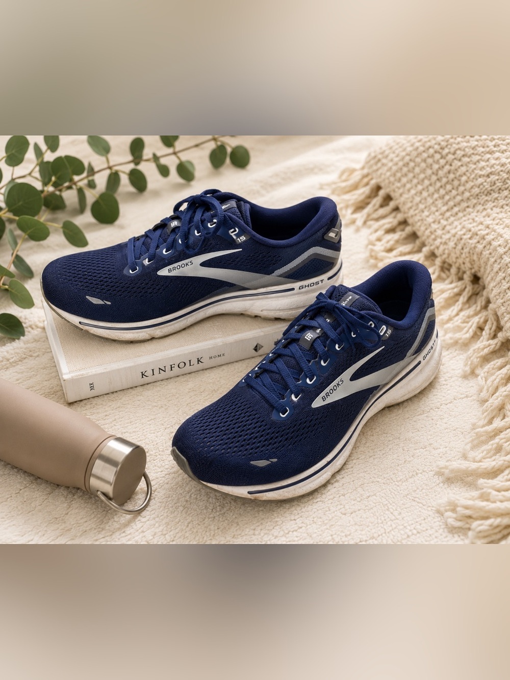 Brooks Ghost 15 Running Shoes Navy Blue Women’s Sneakers Athletic Trainers